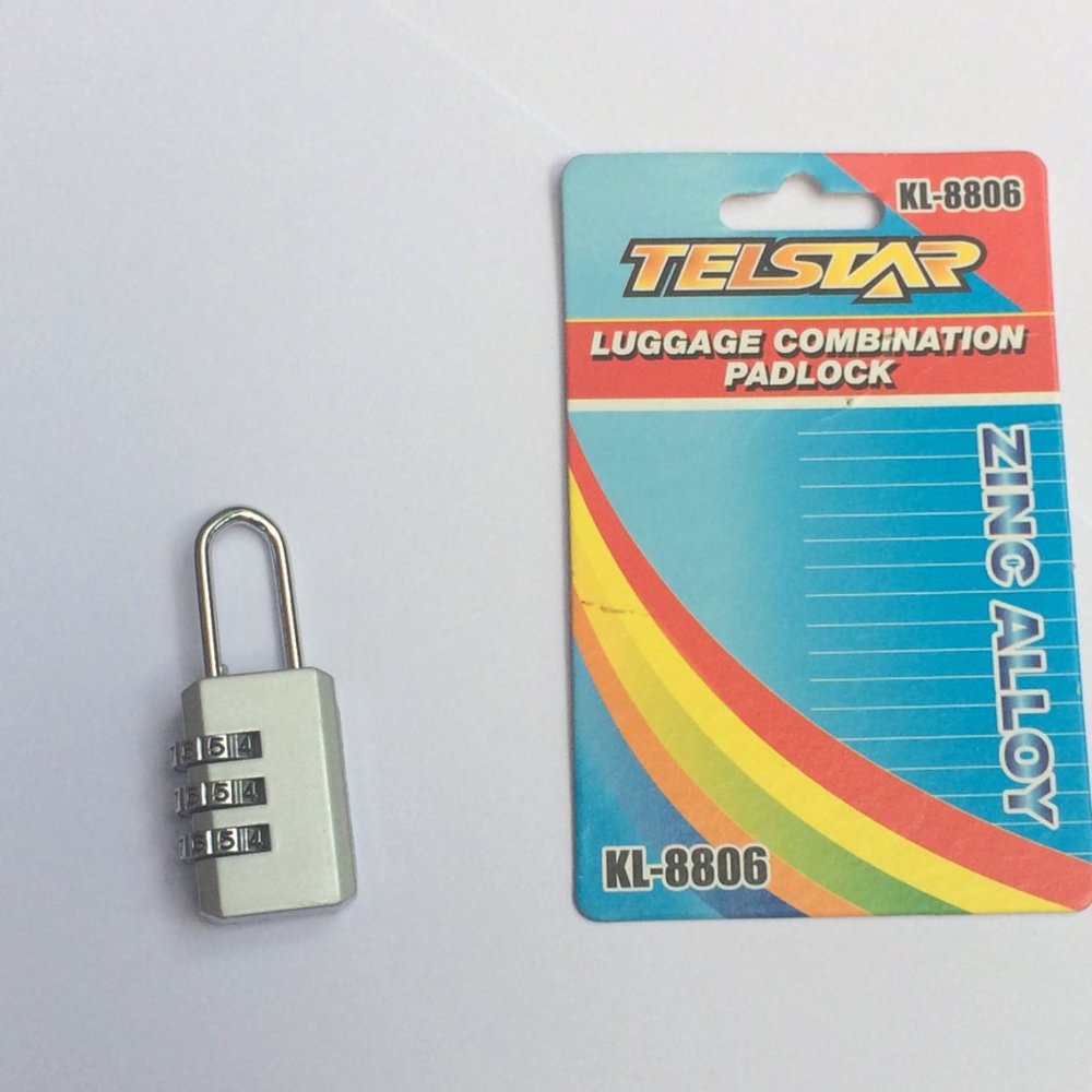 3 Digit Re-settable Code Number Combination Lock, luggage padlock. New no tags